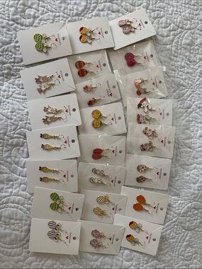 Handmade - Assorted Easter Colorful Enamel Dangle Earrings - Multi Color Bundle
